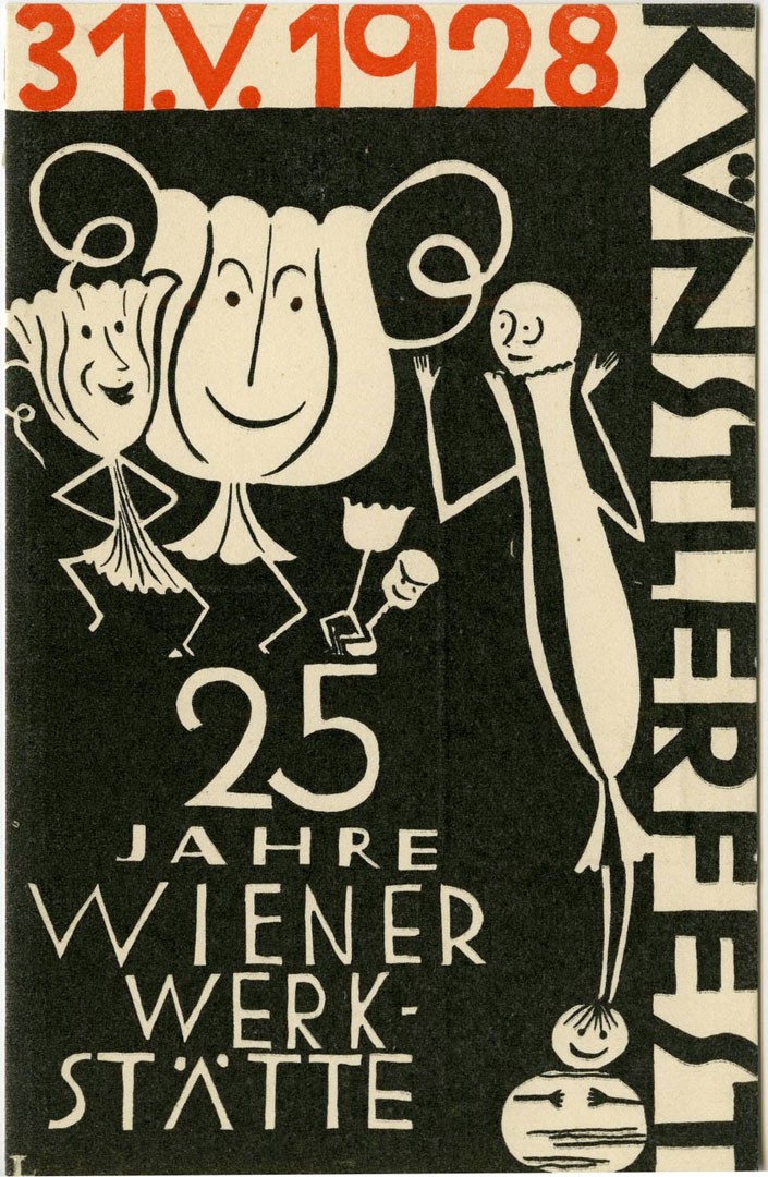 <BODY>Maria Strauss-Likarz, Einladungskarte zum Künstlerfest anlässlich „25 Jahre Wiener Werkstätte“, 1928 © MAK</BODY>