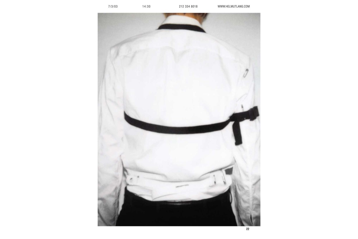 page from a lookbook with a person from behind