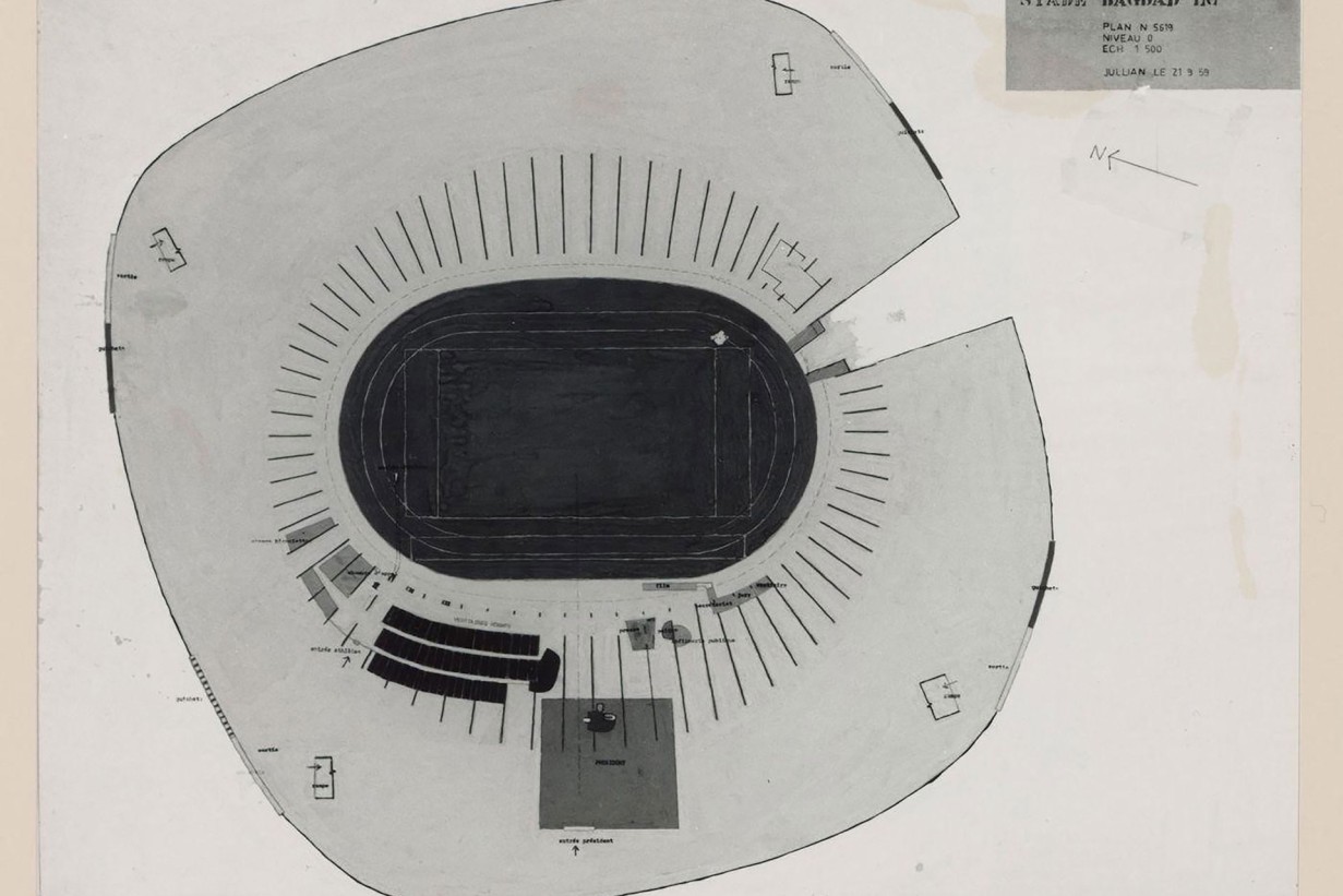 PRINT READY DRAWINGS, Guillaume Jullian de la Fuente und Le Corbusier, Stade, Bagdad, 1953−1965