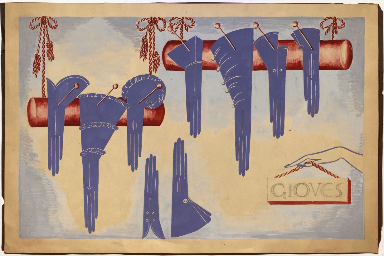 Entwurf für eine Handschuh-Auslage