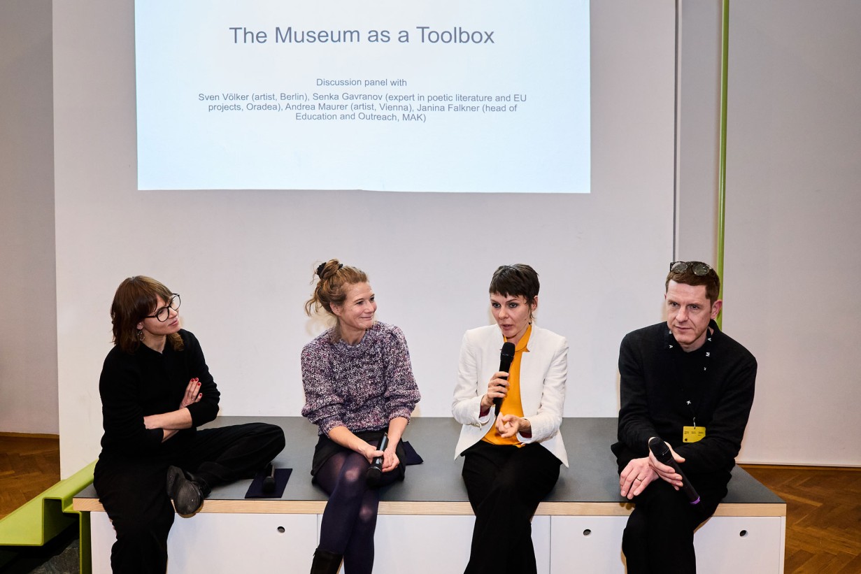 Teilnehmer*innen der Podiumsdiskussion The Museum as a Toolbox