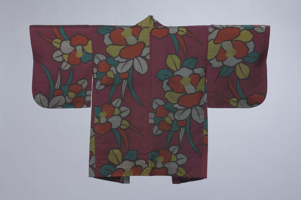 Meisen-Haori mit Hibiskusblüten