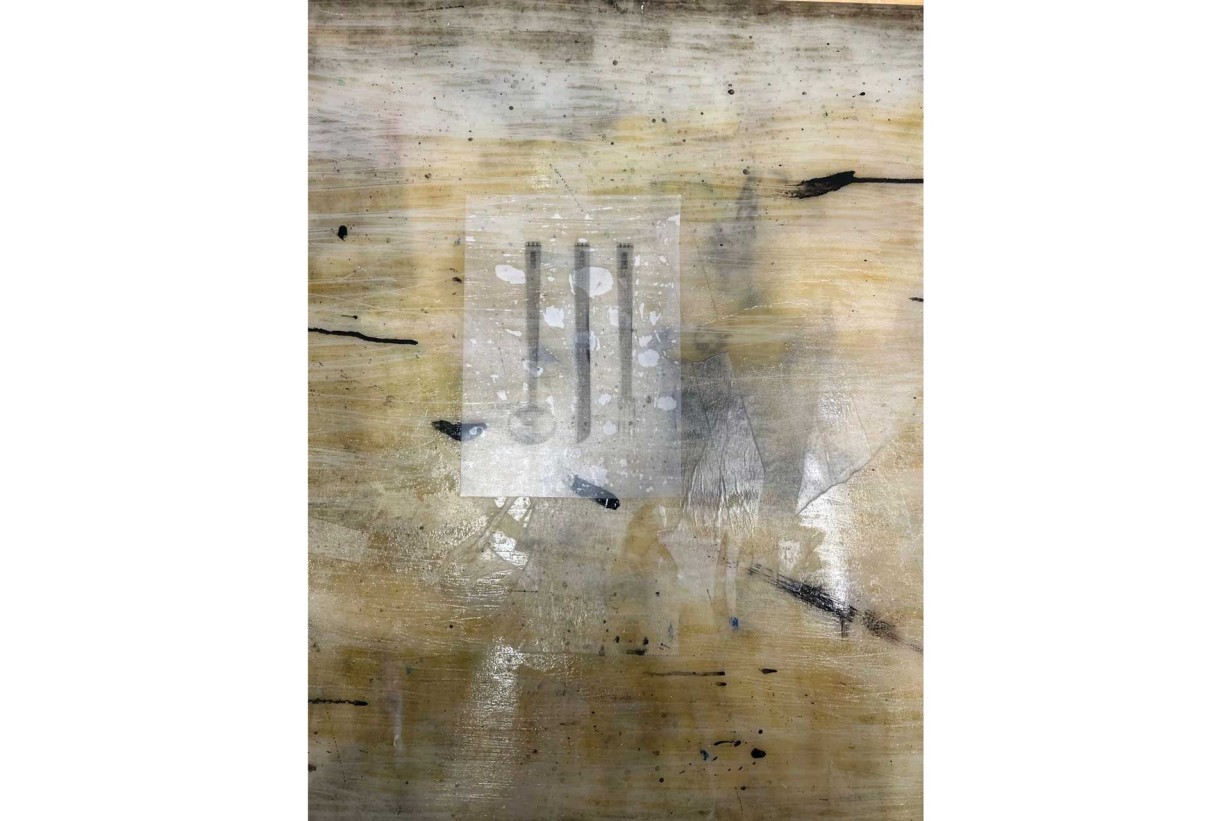 Wooden board with imprint of Wiener Werkstätte cutlery