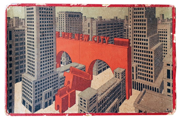 Grafik Stadt mit Wolkenkratzern