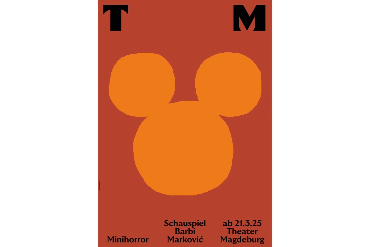 Poster with graphically minimalist representation of Mickey Mouse's head