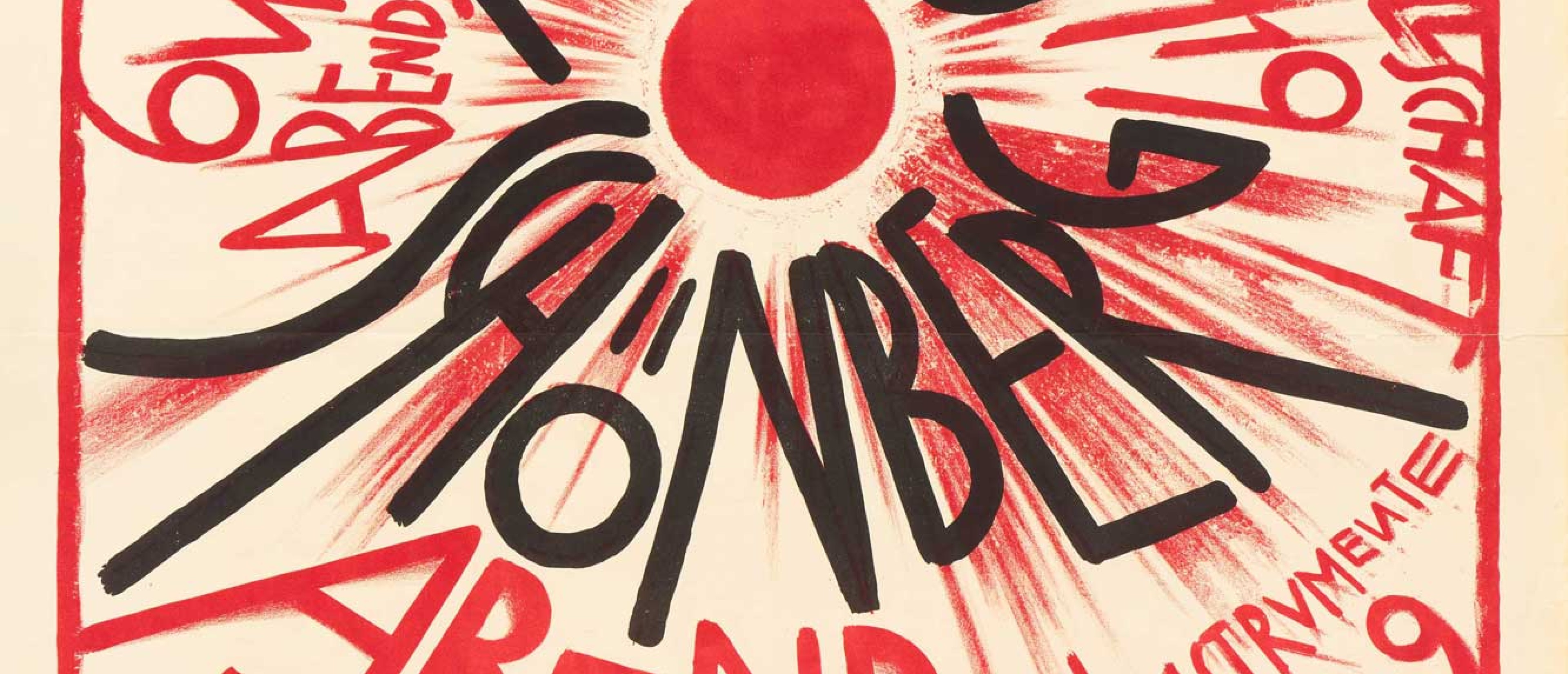 Plakat mit dem Schriftzug "Arnold-Schönberg" in auffälliger Schrift auf einem neutralen Hintergrund. 