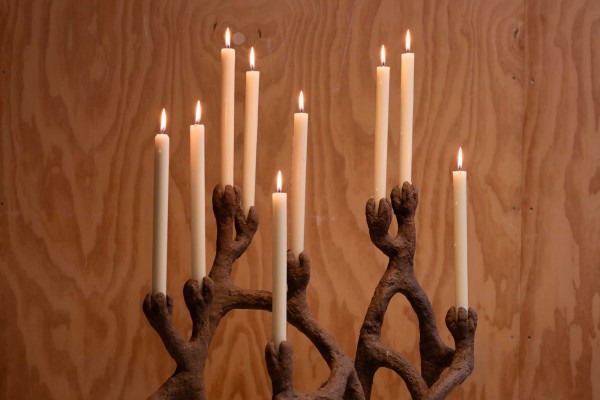 Candleholder made of molded wood