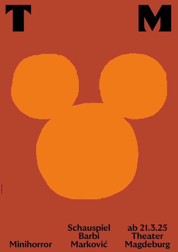 Poster mit grafisch minimalistische Darstellung eines Mickey Mouse Kopfes