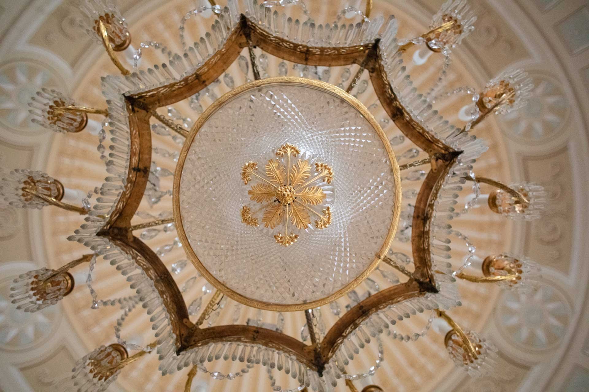 Chandelier photographed from below