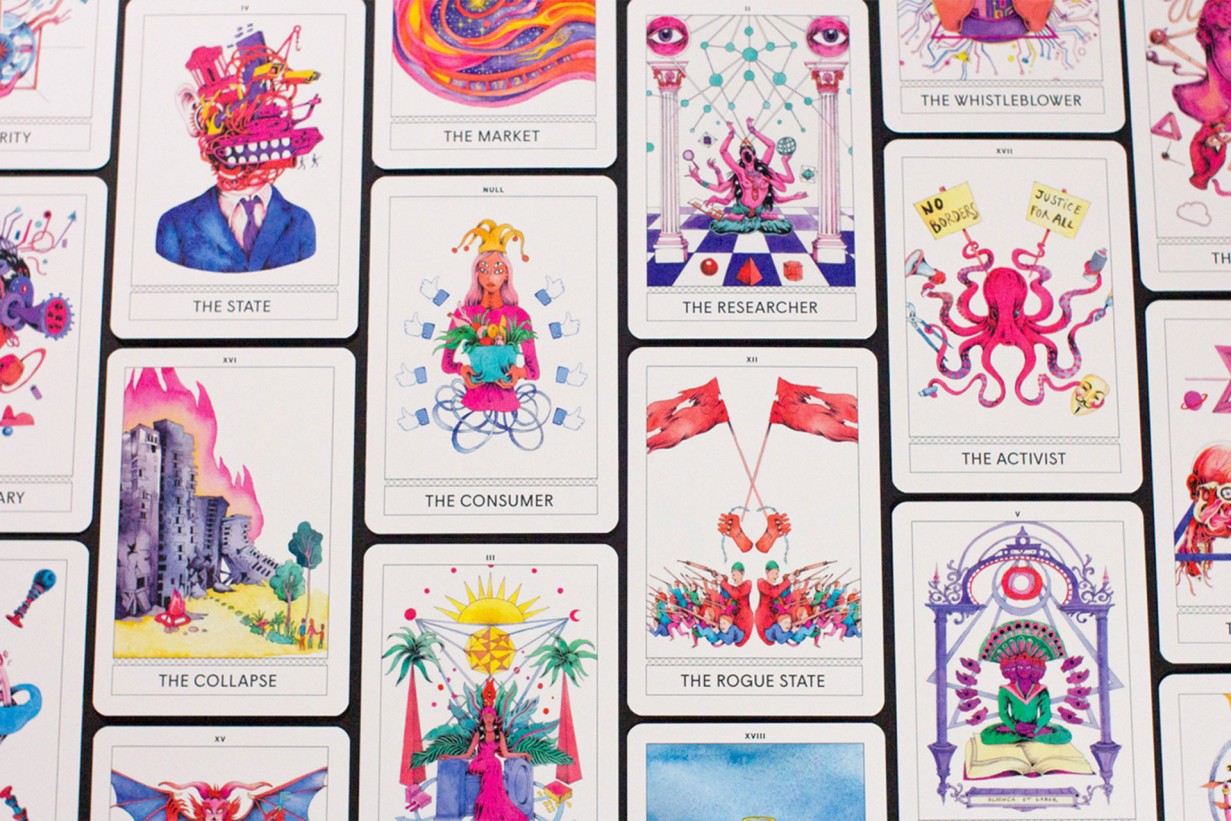 Tarot cards in colorful design
