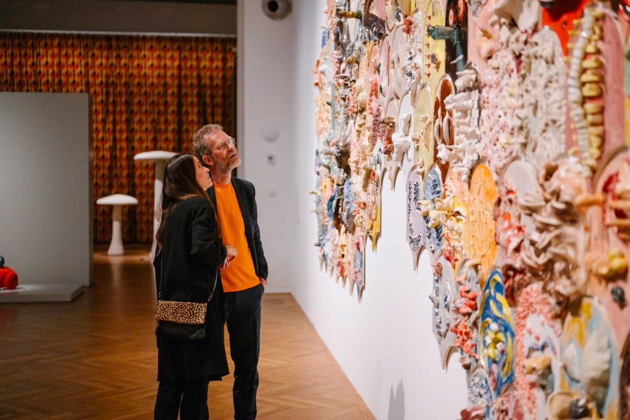 Exhibition space with visitors