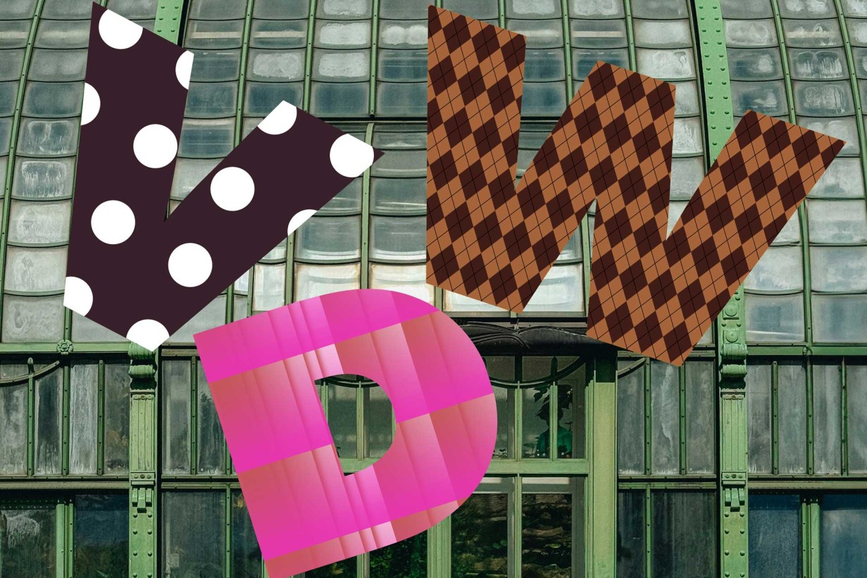 Logo VDW, im Hintergrund Palmenhaus