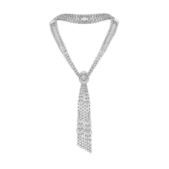 Van Cleef & Arpels Krawatten-Collier aus Platin und Diamanten