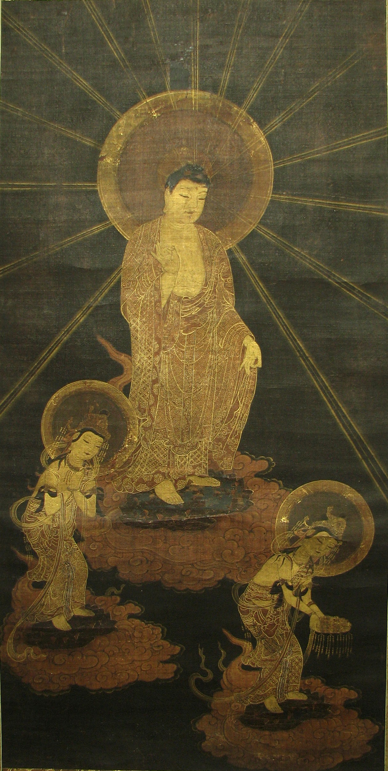 AMIDA RAIGO (DESCENT OF BUDDHA AMITABHA) SCROLL