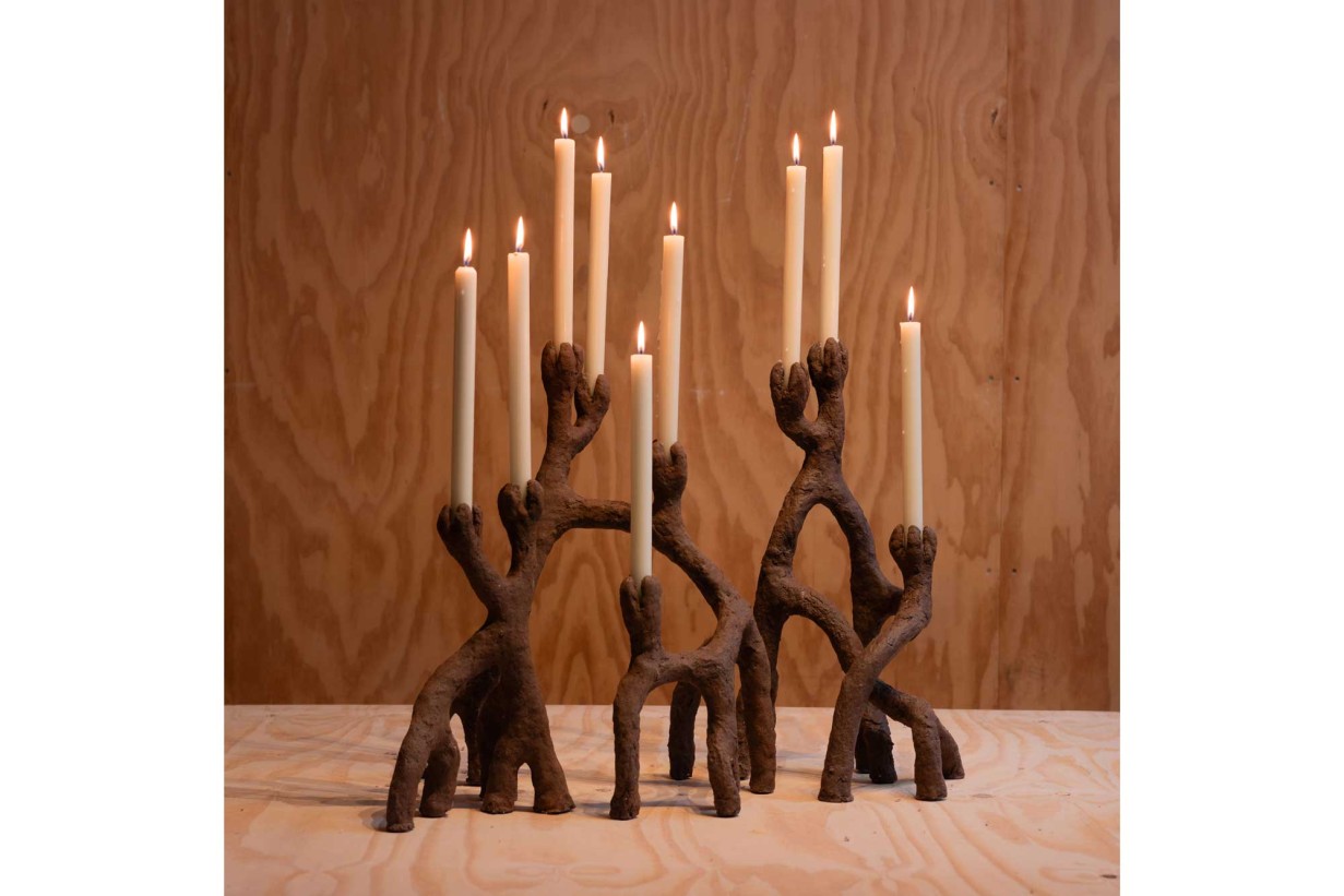 Kerzenständer aus geknetetem Holz
