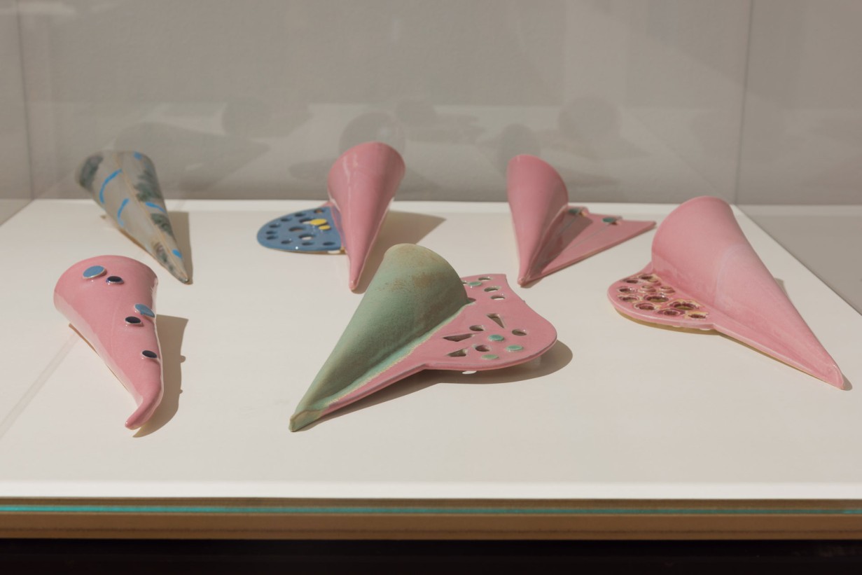 Reclining wall vases