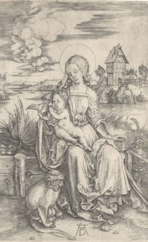 Albrecht DürerMary with the guenonGermany, 16th centuryCopperplate engravingheight: 19 cm, width: 12.5 cmKI 3809