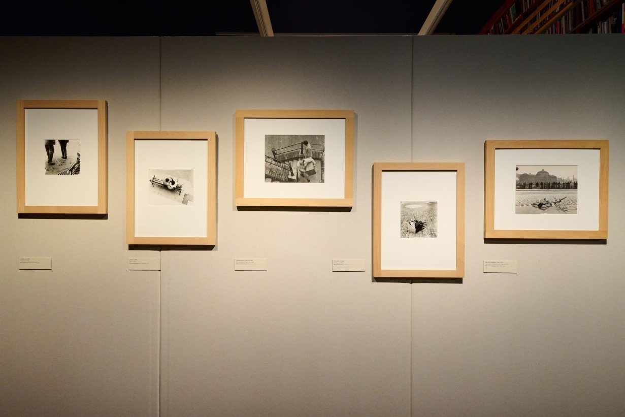 Wand in Ausstellung mit Fotos von Barbara Pflaum