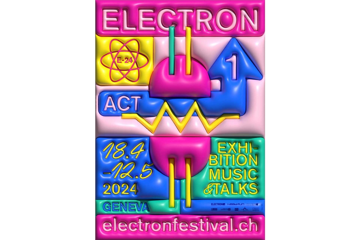 Poster with circuit diagram made of plasticine-like material