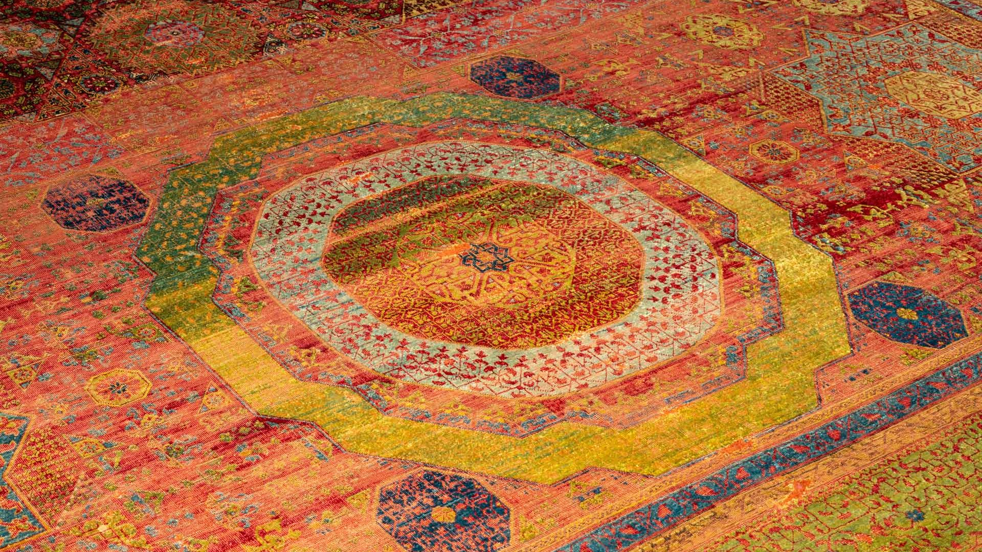 Detail des sogenannten „seidener Mamluken-Teppich“