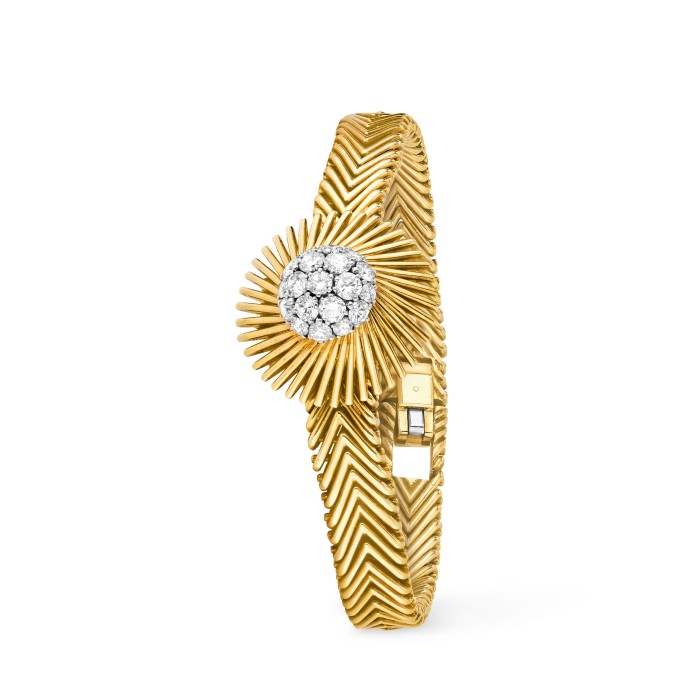 Meteor-Armbanduhr mit verstecktem Zifferblatt in Gold