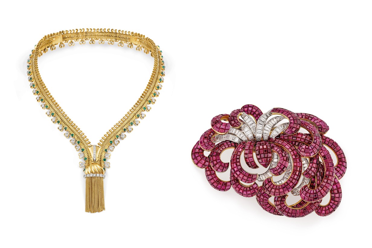 Collier Zip + Diamantenbesetzter Clip 