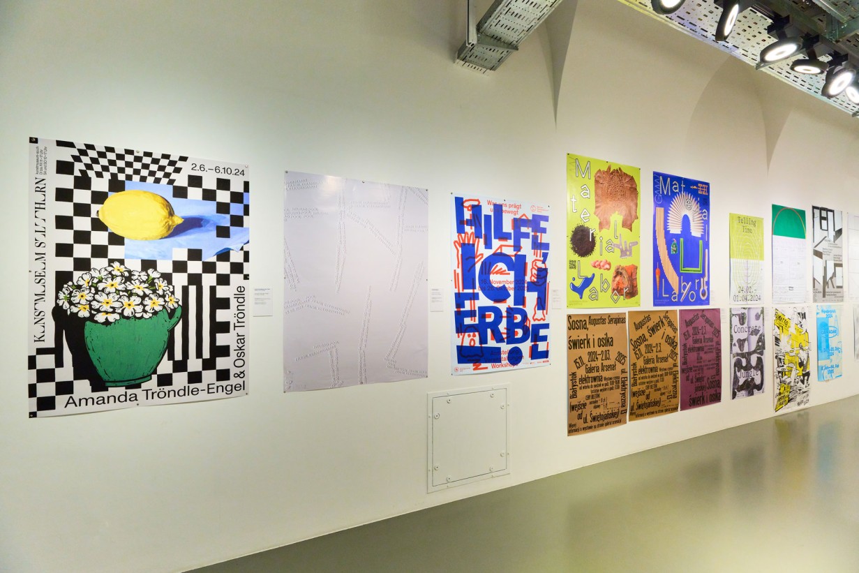 Exhibition space with posters