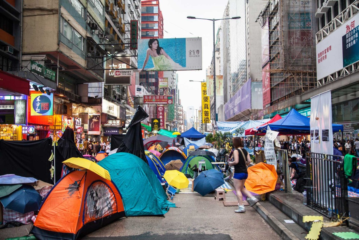 Protestcamp im Mong-Kok-Distrikt