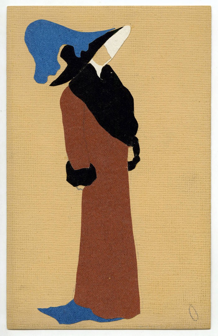 <BODY>Mela Koehler, Entwurf für eine WW-Postkarte, Collage, um 1909 © MAK</BODY>
