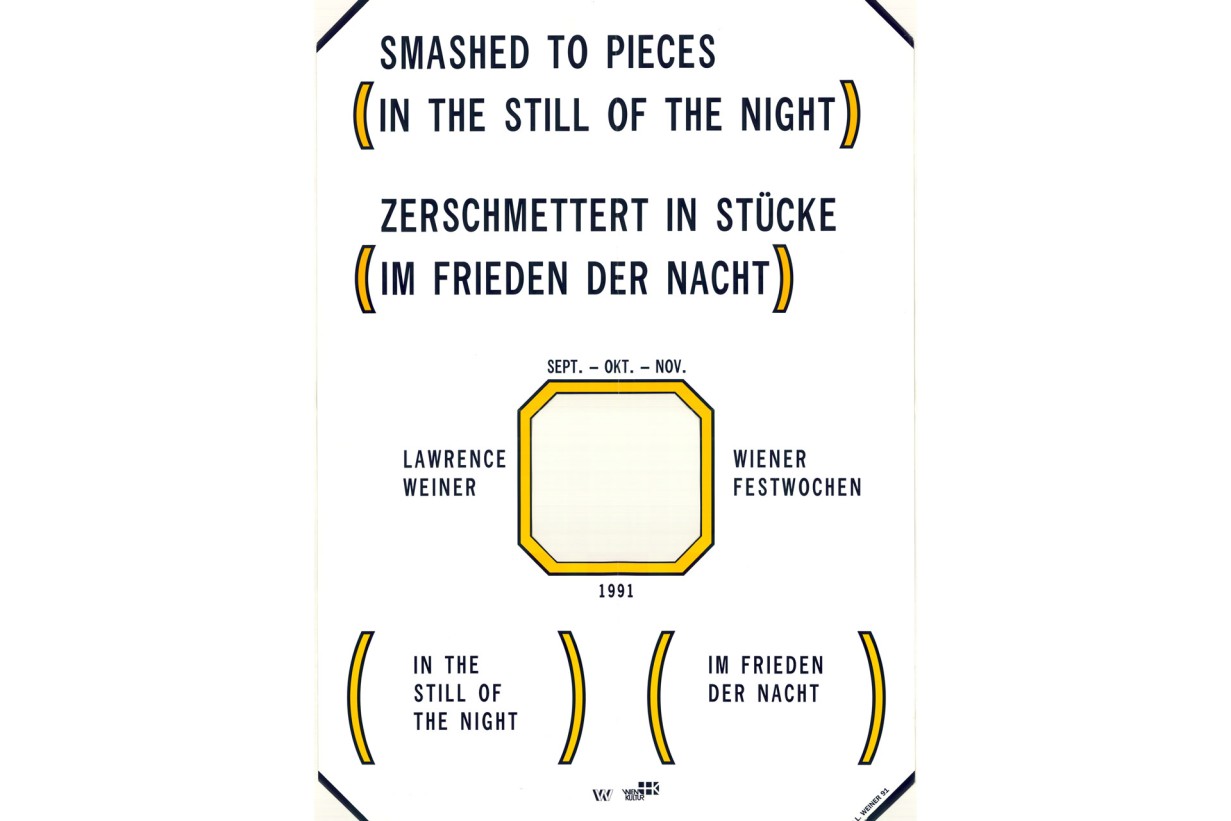 Poster with the inscription “Smashed into pieces (in the still of the night)”