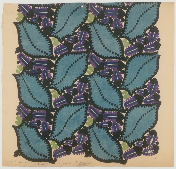Gedrucktes Papier mit Blättermotiv
