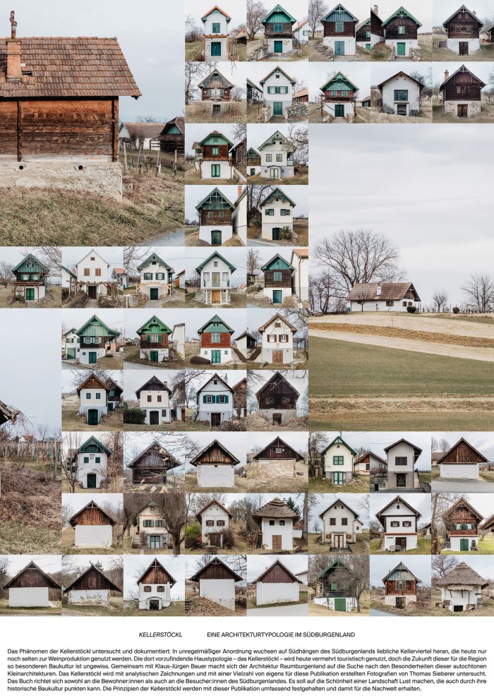 Plakat mit vielen einzelnen Fotos von Kellerstöckeln