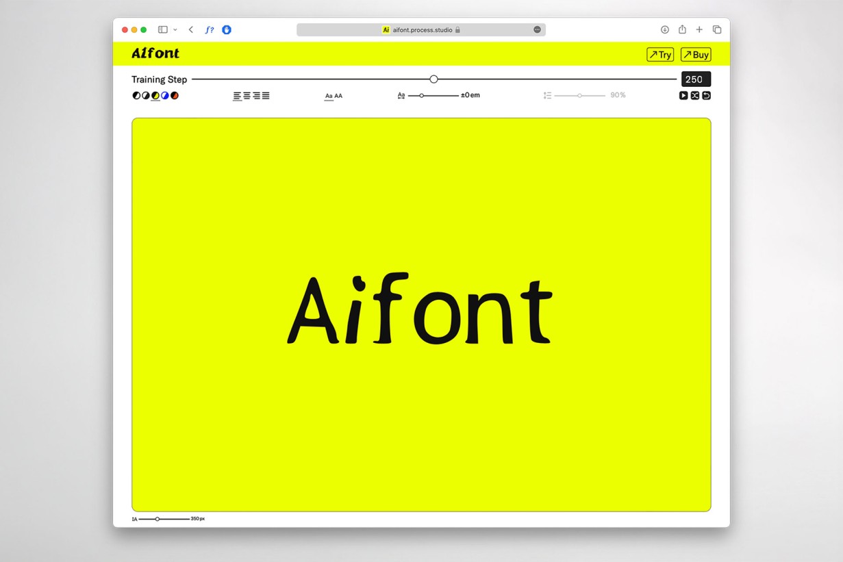 Browser with “Aifont” lettering