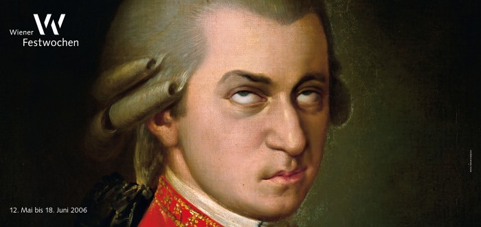 Wolfgang Amadeus Mozart der die Augen verdreht