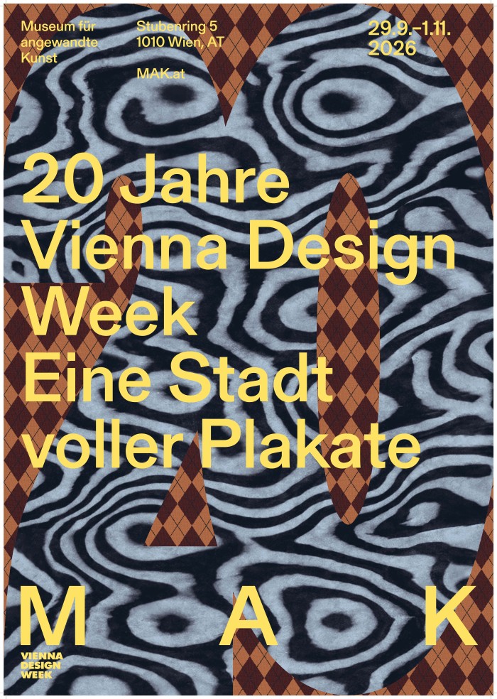 Plakat für die VIENNA DESIGN WEEK. 20th Edition, 2026