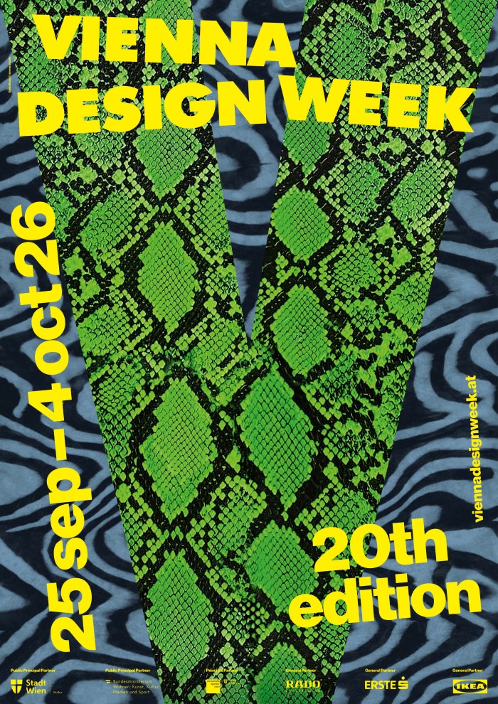 Plakat für die VIENNA DESIGN WEEK. 20th Edition, 2026