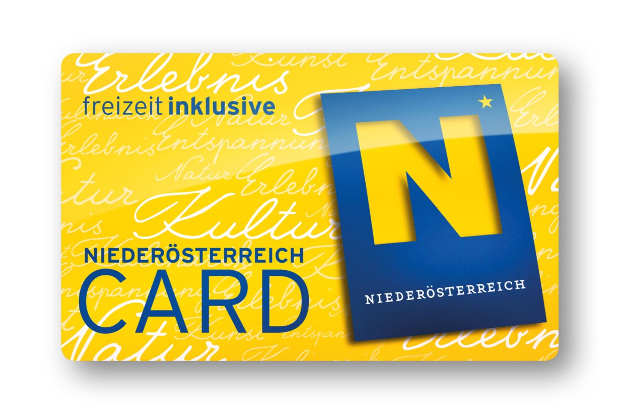 Eine gelbe Karte mit dem Schriftzug Niederösterreich Card