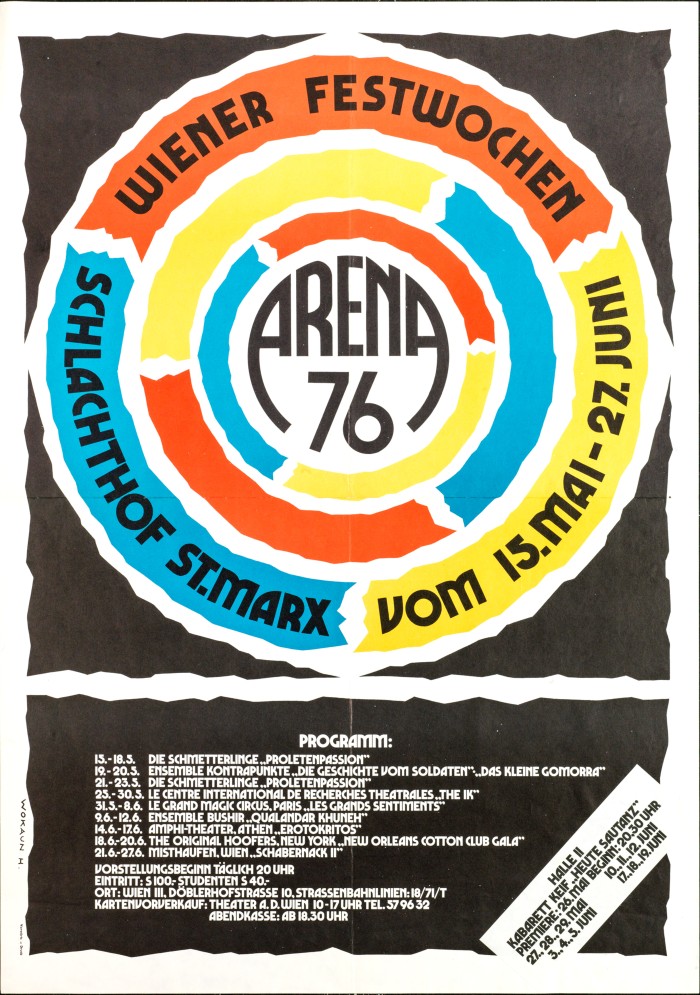 buntes Rad mit Arena 76 Aufschrift