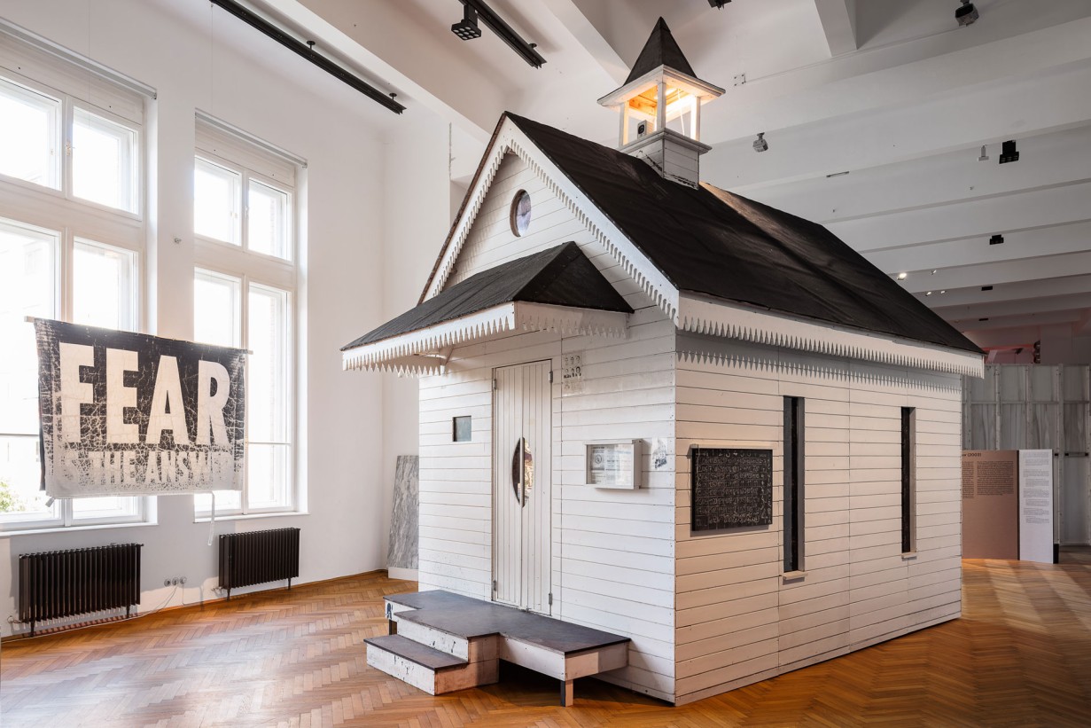 Holzkirche Church of Fear in Ausstellungshalle