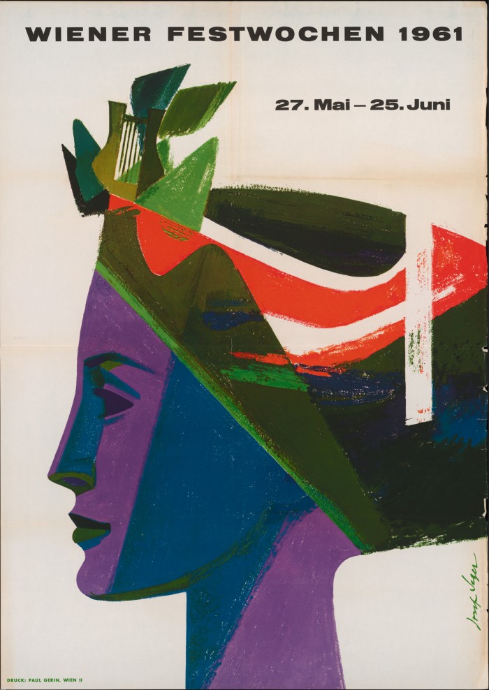 bunter Frauenkopf in der Seitansicht - statuenähnlich