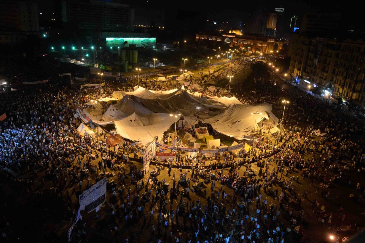 Textile tent roof providing protection from the July heat