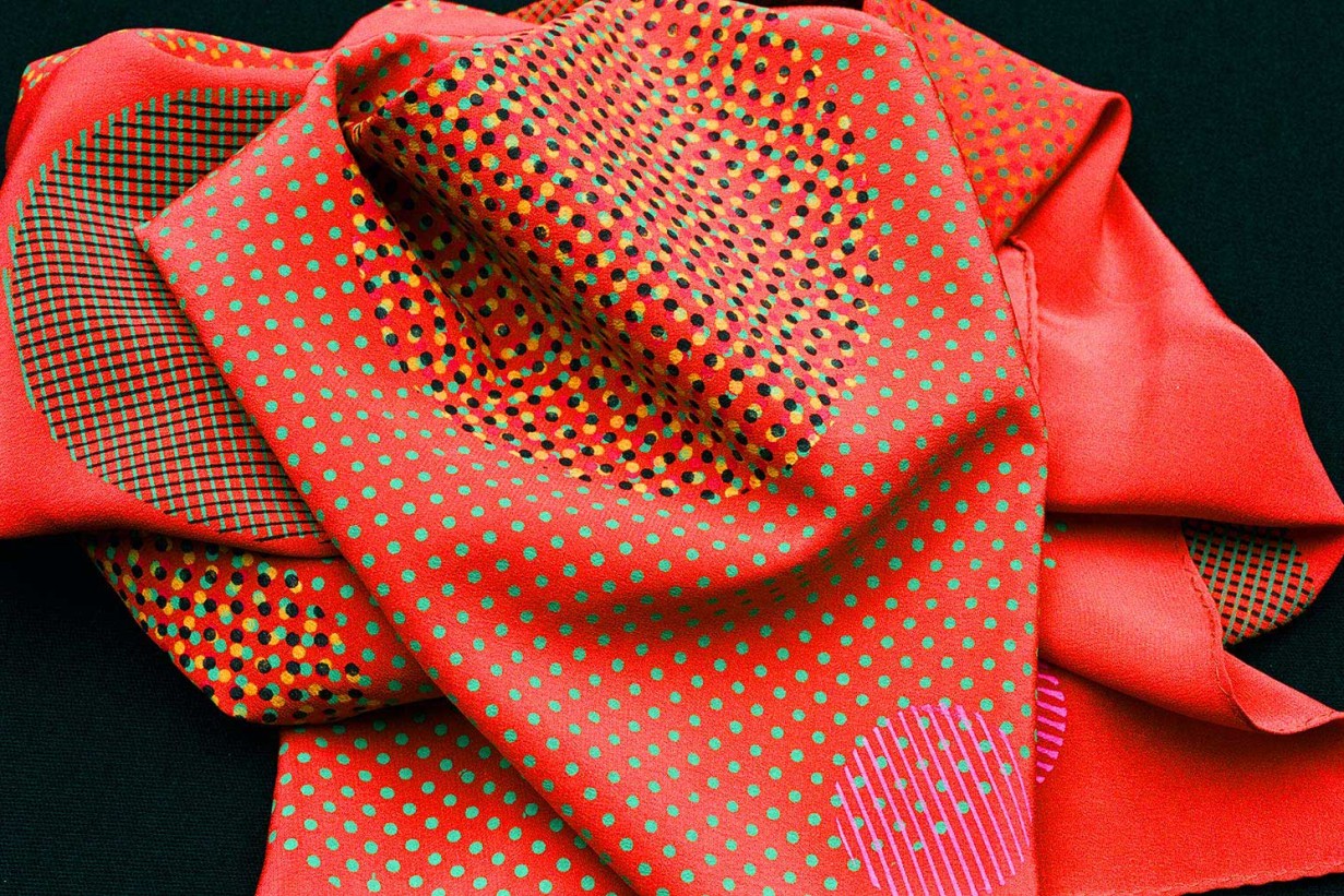 Colorful printed fabric by Ursi Fürtler