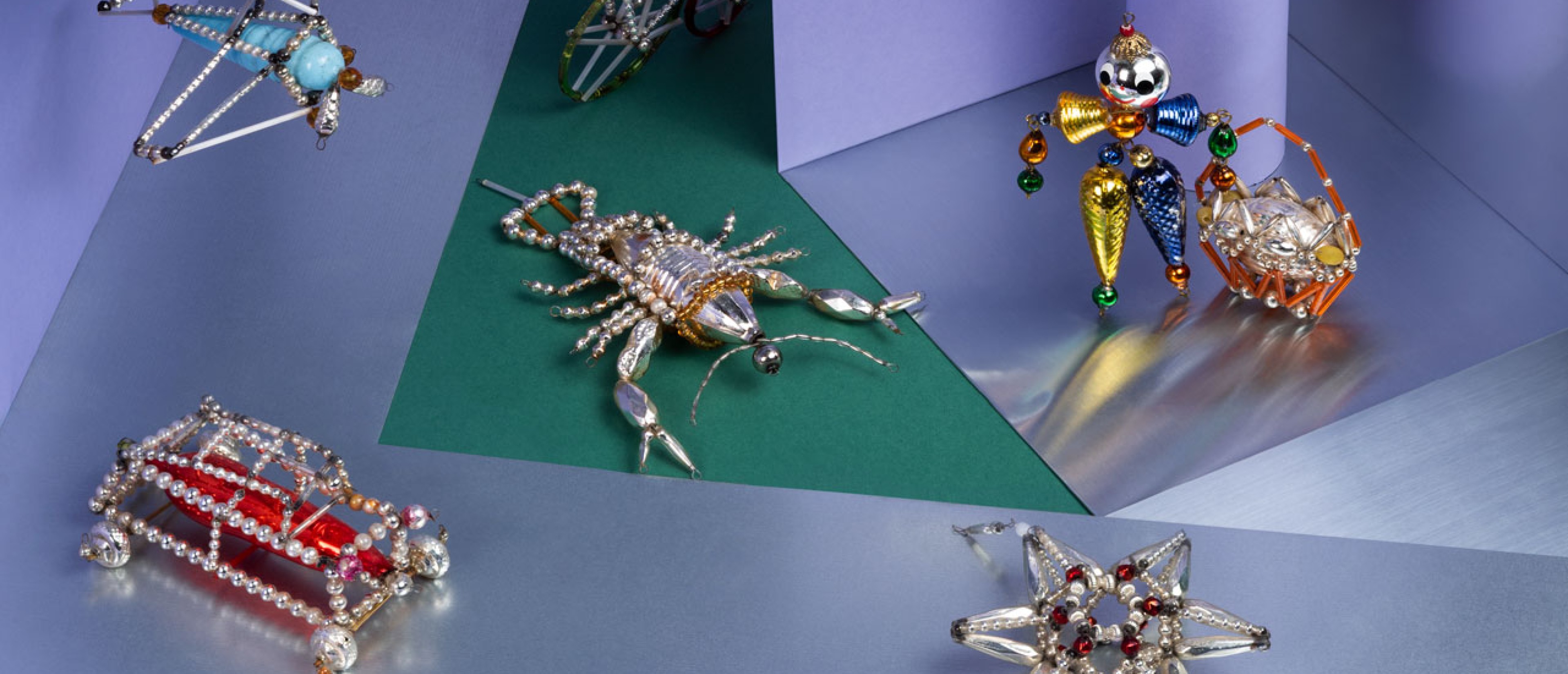 Tree Decorations From Gablonz arranged symetrically