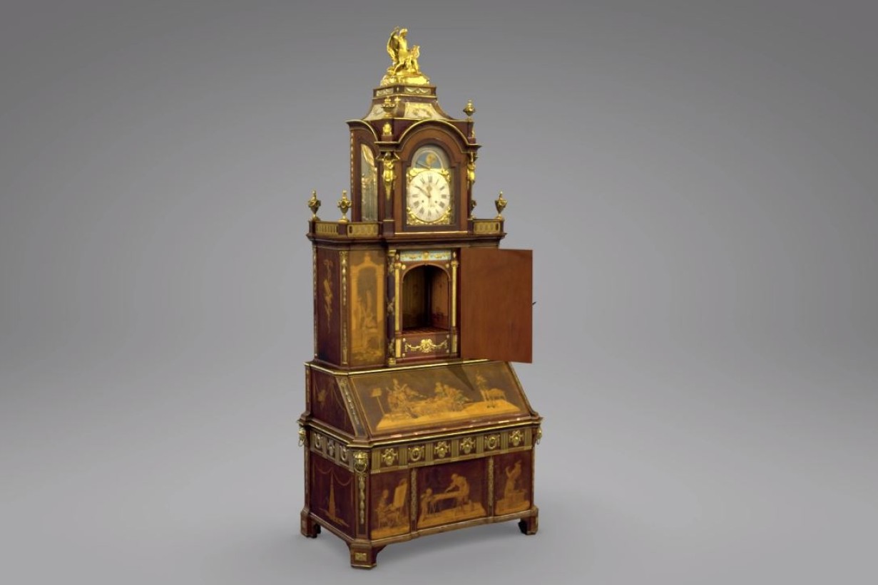 Röntgenblick in den Roentgenschrank: 3D-Animationsvideo ermöglicht Einblick in den Kunst- und Kabinettschrank von David Roentgen