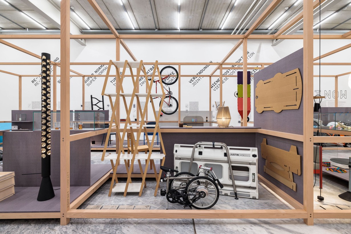 Exhibition space with design objects