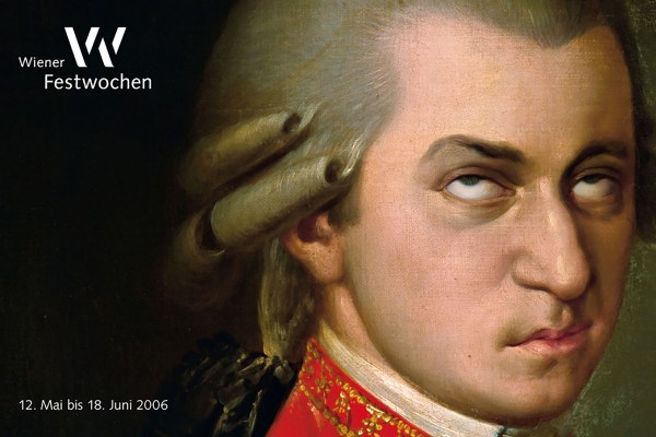 Wolfgang Amadeus Mozart der die Augen verdreht