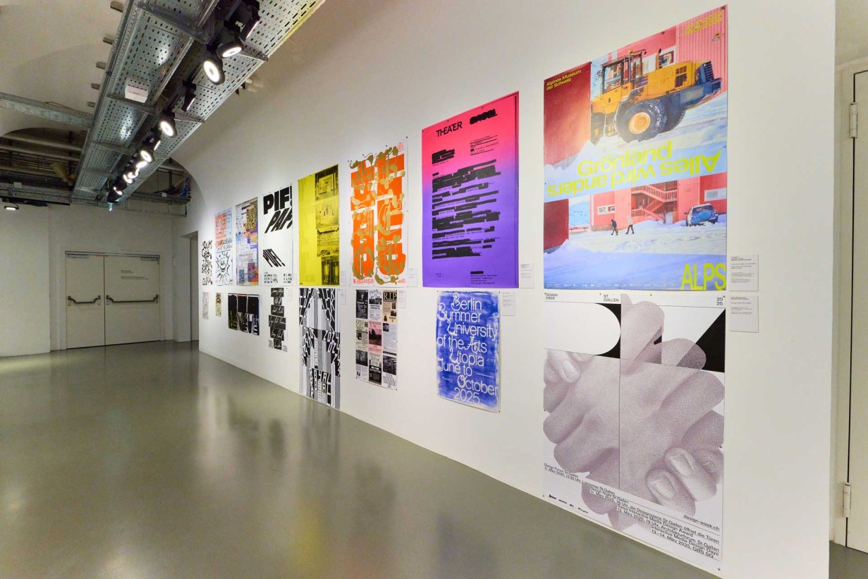Exhibition space with posters