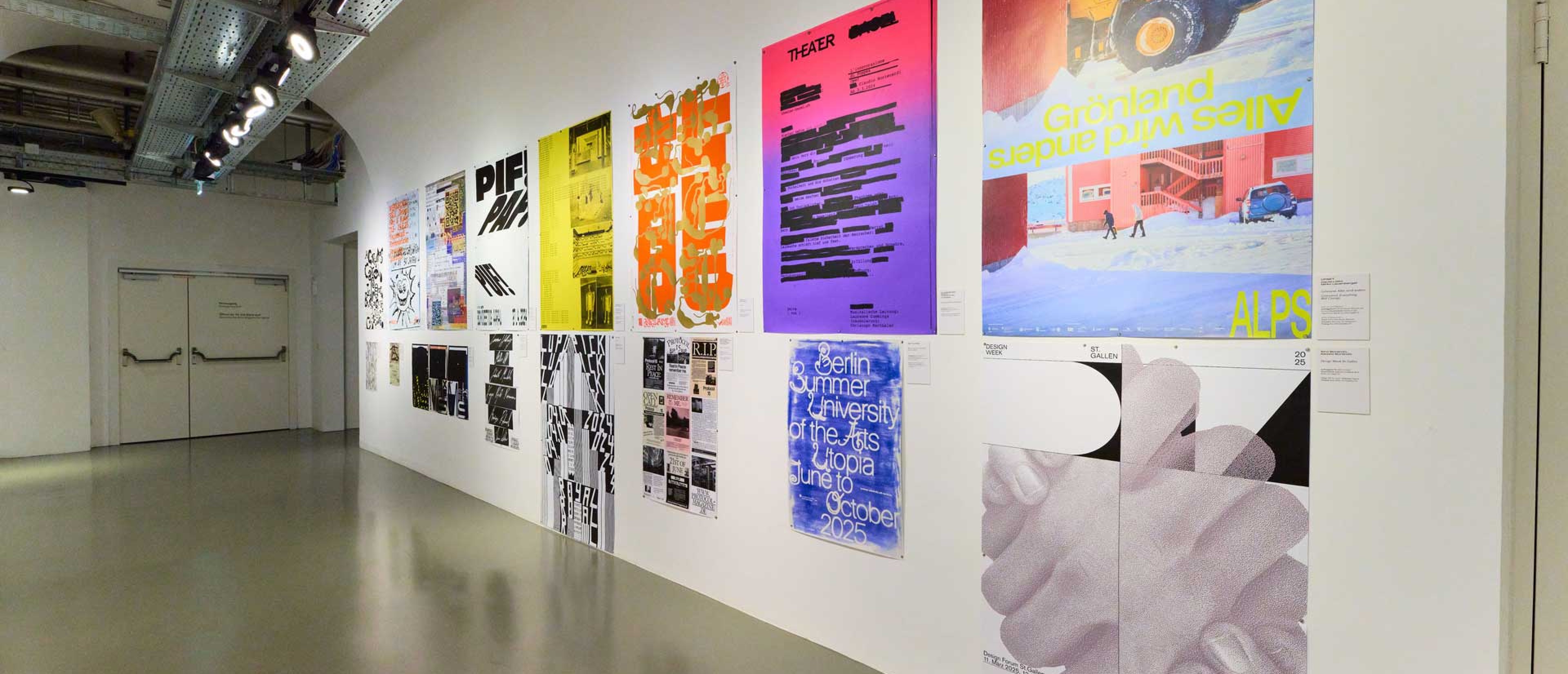 Exhibition space with posters